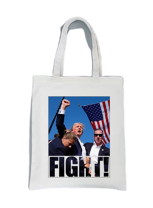 "Trump Courage and Resilience Canvas Tote Bag – Iconic Symbol of Strength and Determination"