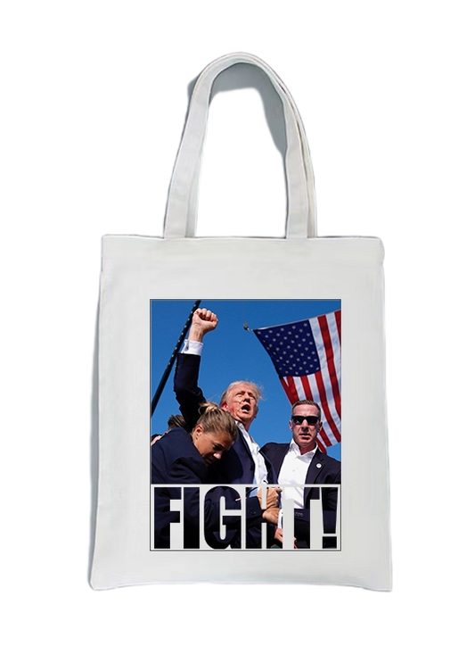 "Trump Courage and Resilience Canvas Tote Bag – Iconic Symbol of Strength and Determination"