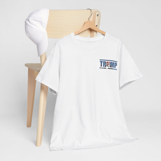 "Trump Heroic Resilience T-Shirt – Bold Symbol of Strength, Courage, and Determination"