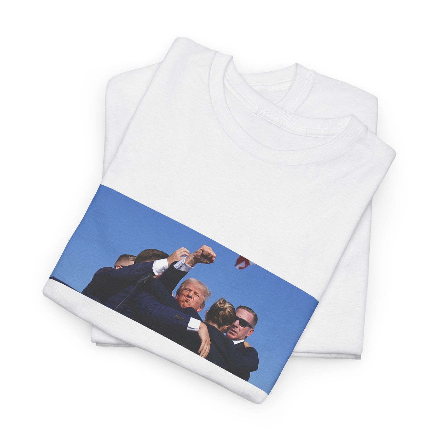 "Trump Heroic Resilience T-Shirt – Bold Symbol of Strength, Courage, and Determination"